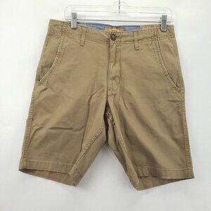 NEW Red Camel Shorts Mens 30 Brown Cotton Slash Pockets 9" Inseam Flat Front